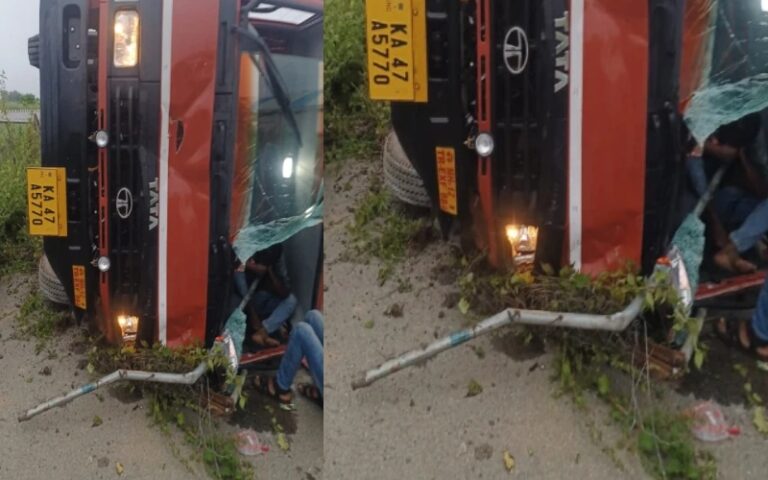 ಭೀಕರ ಅಪಘಾತ: ಚಾಲಕನ ಎದೆ ಹೊಕ್ಕ ಕಬ್ಬಿಣದ ಪೈಪ್‌