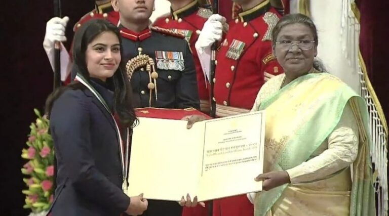 ರಾಷ್ಟ್ರಪತಿ ಭವನದಲ್ಲಿ ರಾಷ್ಟ್ರೀಯ ಕ್ರೀಡಾ ಪ್ರಶಸ್ತಿ ಪ್ರದಾನ