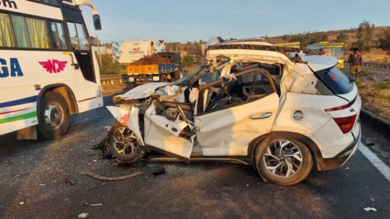 ಭೀಕರ ಅಪಘಾತ: ಪತಿ ಎದುರೇ ಪ್ರಾಣಬಿಟ್ಟ ವೈದ್ಯೆ