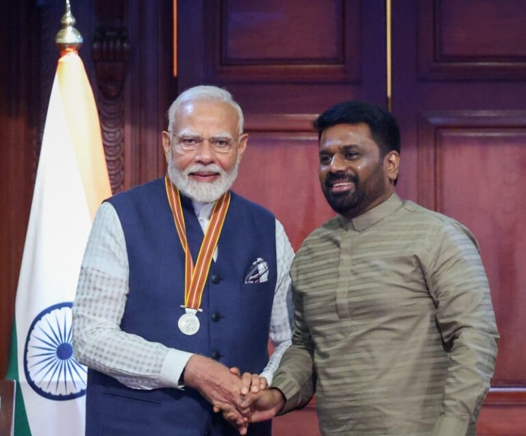 ಪ್ರಧಾನಿ ಮೋದಿಗೆ ‘ಶ್ರೀಲಂಕಾ ಮಿತ್ರ ವಿಭೂಷಣ’ ಪ್ರಶಸ್ತಿ ಪ್ರದಾನ