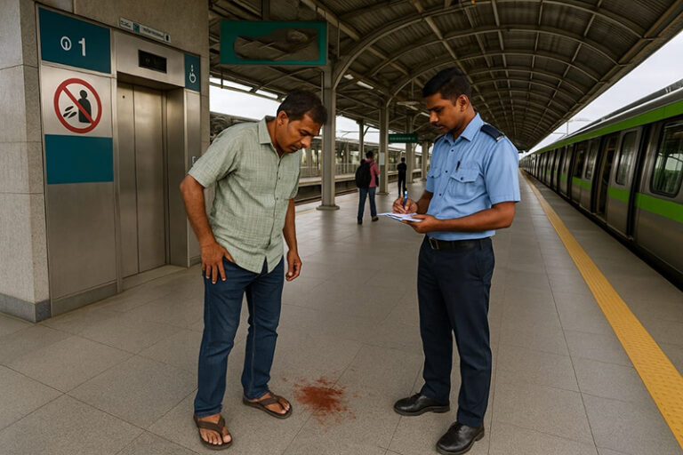 ‘ನಮ್ಮ ಮೆಟ್ರೊ’ : ಉಗುಳಿದ ಪ್ರಯಾಣಿಕನಿಗೆ ದಂಡ