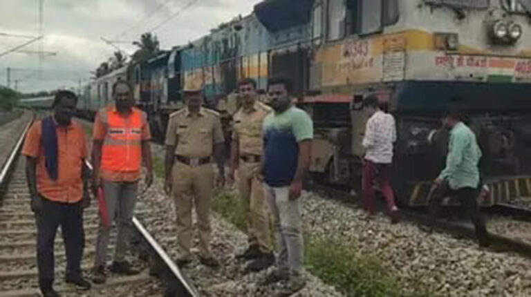 ಎಕ್ಸ್‌ಪ್ರೆಸ್‌ ರೈಲಿನ ಎಂಜಿನ್‌ನಲ್ಲಿ ಬೆಂಕಿ: ತಪ್ಪಿದ ಅನಾಹುತ