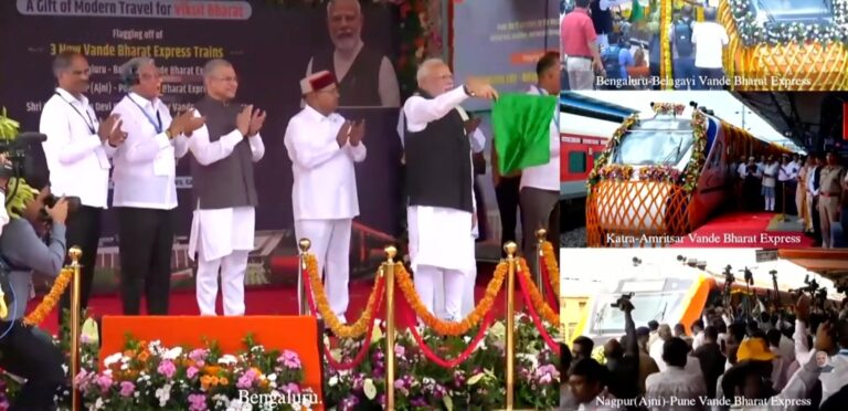 ಬೆಂಗಳೂರು-ಬೆಳಗಾವಿ ವಂದೇ ಭಾರತ್ ರೈಲಿಗೆ ಮೋದಿ ಹಸಿರು ನಿಶಾನೆ