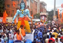 ಹುಬ್ಬಳ್ಳಿ: ರಾಣಿ ಚೆನ್ನಮ್ಮ ಮೈದಾನದ ಗಣೇಶನಿಗೆ ವೈಭವದ ವಿದಾಯ