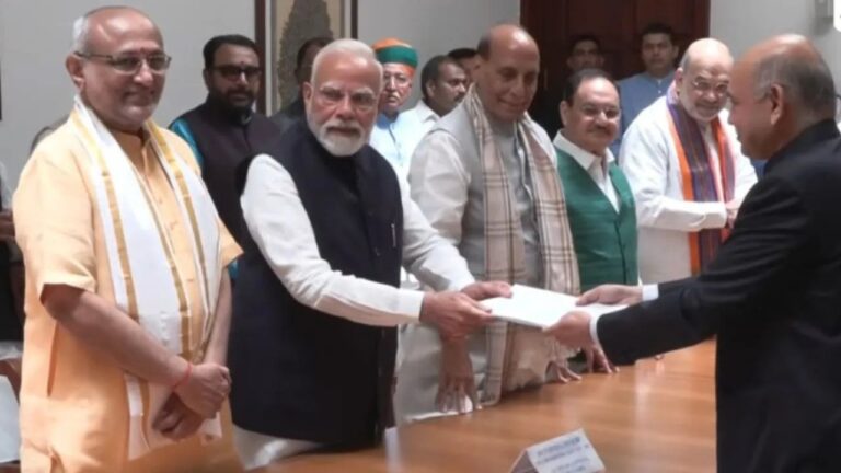 ಉಪರಾಷ್ಟ್ರಪತಿ ಚುನಾವಣೆ: NDA ಅಭ್ಯರ್ಥಿ ನಾಮಪತ್ರ ಸಲ್ಲಿಕೆ