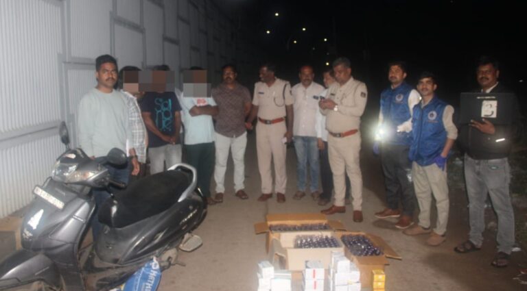 ಅಮಲು ಬರುವ ಔಷಧಿ ಮಾರುತ್ತಿದ್ದ ಐವರ ಬಂಧನ