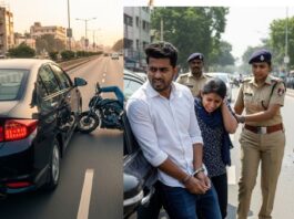 ಕಾರಿನ ಕನ್ನಡಿಗೆ ಬೈಕ್ ತಾಗಿದ್ದಷ್ಟೇ ಕಾರಣ: 2 ಕಿ.ಮೀ. ಬೆನ್ನಟ್ಟಿ ಯುವಕನನ್ನು ಕೊಂದೇ ಬಿಟ್ಟ ದಂಪತಿ!