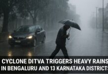 ರಾಜ್ಯಕ್ಕೆ ‘Ditva’ ಕಂಟಕ: ಬೆಂಗಳೂರಿನಲ್ಲಿ ಮೈಕೊರೆಯುವ ಚಳಿ, 13 ಜಿಲ್ಲೆಗಳಲ್ಲಿ ಮಳೆ ಅಲರ್ಟ್!