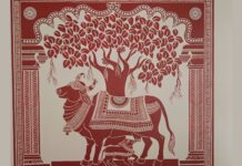 ಪರ್ತಗಾಳಿ ಮಠದ ಸುತ್ತ ಆಕರ್ಷಣೀಯ ಕಾವಿ ಕಲೆ