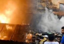 ಕುಂದಾಪುರ ನಗರ ಮಧ್ಯೆ ಅಗ್ನಿ ದುರಂತ: ಅಂಗಡಿಗಳು ಭಸ್ಮ