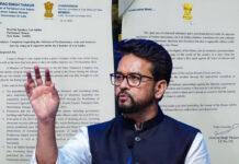 ಲೋಕಸಭೆಯಲ್ಲಿ ಇ-ಸಿಗರೇಟ್ ಬಳಕೆ: ಸ್ಪೀಕರ್ಗೆ ಅನುರಾಗ್ ಠಾಕೂರ್ ದೂರು