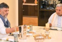 ಬ್ರೇಕ್ಫಾಸ್ಟ್ ಮೀಟಿಂಗ್: ಡಿಕೆಶಿ ನಿವಾಸಕ್ಕೆ ಆಗಮಿಸಿದ ಸಿದ್ದರಾಮಯ್ಯ