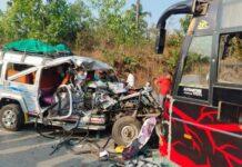 ಭೀಕರ ರಸ್ತೆ ಅಪಘಾತ: ಮೂವರು ಸಾವು, ಐವರ ಸ್ಥಿತಿ ಗಂಭೀರ