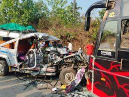 ಭೀಕರ ರಸ್ತೆ ಅಪಘಾತ: ಮೂವರು ಸಾವು, ಐವರ ಸ್ಥಿತಿ ಗಂಭೀರ