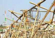 ಹುಬ್ಬಳ್ಳಿಯಲ್ಲಿ ಕಟೌಟ್ ಕುಸಿತ: ಮೂವರು ಗಂಭೀರ ಗಾಯ