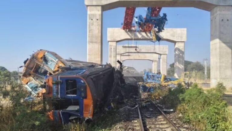 ಭೀಕರ ರೈಲು ದುರಂತ: ರೈಲಿನ ಮೇಲೆ ಕ್ರೇನ್ ಕುಸಿದು 22 ಪ್ರಯಾಣಿಕರು ಮೃತ್ಯು