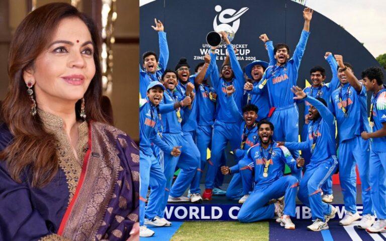 U-19 ವಿಶ್ವಕಪ್​ ವಿಜೇತ ಭಾರತ ತಂಡಕ್ಕೆ ನೀತಾ ಅಂಬಾನಿ ಅಭಿನಂದನೆ