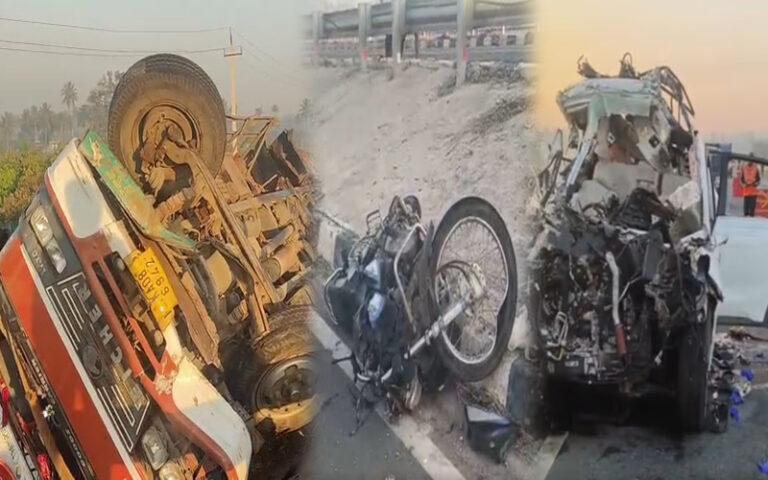 ಹೊಸಕೋಟೆ: ಬೆಳ್ಳಂಬೆಳಗ್ಗೆ ಭೀಕರ ಸರಣಿ ಅಪಘಾತ – 7 ಜನ ಸಾವು