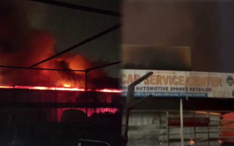NH-50ರಲ್ಲಿನ ಕಾರ್ ಸರ್ವೀಸ್ ಸೆಂಟರ್‌ನಲ್ಲಿ ಭಾರೀ ಅಗ್ನಿ ಅವಘಡ
