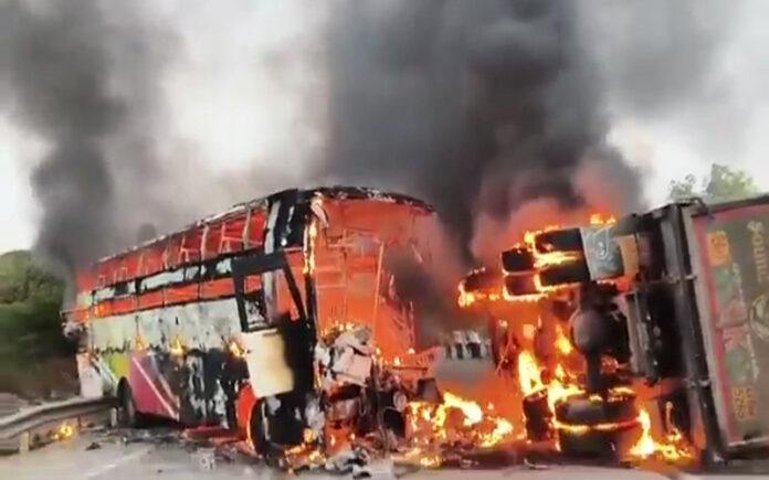 andhra-pradesh-bus-accident-rayavaram-fire-13-dead