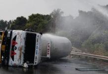 ಉಡುಪಿ: LPG ಗ್ಯಾಸ್ ಟ್ಯಾಂಕರ್ ಪಲ್ಟಿ: ಹೆದ್ದಾರಿಯಲ್ಲಿ ಕೆಲಕಾಲ ಆತಂಕ