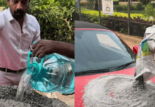 ರಸ್ತೆ ಗುಂಡಿ ಮುಚ್ಚಲು ಐಷಾರಾಮಿ ಕಾರು ಬಳಕೆ; ನೆಟ್ಟಿಗರು ಶಾಕ್.. ಕೊನೆಯಲ್ಲಿದೆ ಅಸಲಿ ಟ್ವಿಸ್ಟ್!