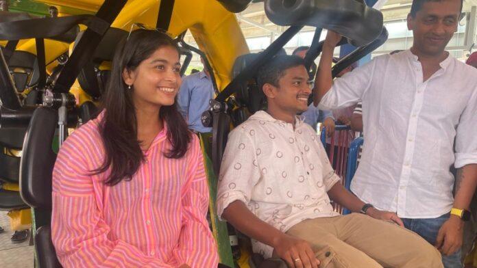 Shreyanka Patil Launches Garuda Glide Ride at Wonderla Bangalore
