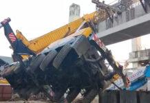 ಮೆಟ್ರೋ ಕಾಮಗಾರಿ ವೇಳೆ ಉರುಳಿದ 400 ಟನ್ ಸಾಮರ್ಥ್ಯದ ಕ್ರೇನ್
