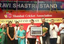 ವಾಂಖೆಡೆ ಕ್ರೀಡಾಂಗಣದಲ್ಲಿ ರವಿಶಾಸ್ತ್ರಿ ಸ್ಟ್ಯಾಂಡ್ ಅನಾವರಣ