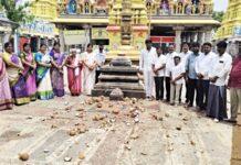 ಮಗನ ಸಚಿವ ಸ್ಥಾನಕ್ಕಾಗಿ 101 ತೆಂಗಿನಕಾಯಿ ಒಡೆದ ತಂಗಡಗಿ ತಾಯಿ