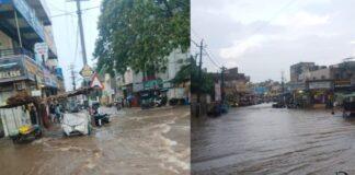 ರಾಣೇಬೆನ್ನೂರು: ಭಾರೀ ಮಳೆಗೆ ಜನಜೀವನ ಅಸ್ತವ್ಯಸ್ಥ