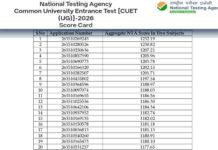 CUET UG 2026 ಫಲಿತಾಂಶ ಪ್ರಕಟ: ಅಗ್ರ ಅಭ್ಯರ್ಥಿಗೆ 1232.19 ಅಂಕ