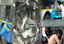 KR ಸರ್ಕಲ್ನಲ್ಲಿ ಎರಡು BMTC ಬಸ್ಗಳ ನಡುವೆ ಸರಣಿ ಅಪಘಾತ