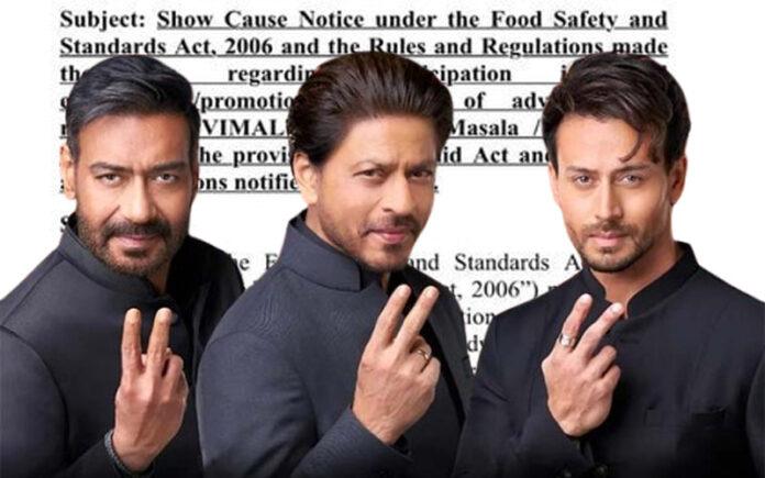 shah-rukh-khan-ajay-devgn-tiger-shroff-fda-notice-vimal-elaichi-ad