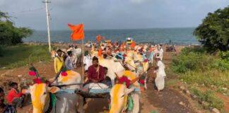 ಸಪ್ತಾಹದ ಬಳಿಕ ಸುರಿದ ಮಳೆ: ಈಗ ಅಮೋಘಸಿದ್ದೇಶ್ವರನಿಗೆ ಕೃಷ್ಣಾ ಜಲಾಭಿಷೇಕ