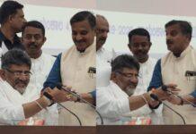 ಡಿ.ಕೆ. ಶಿವಕುಮಾರ್ ಕೈಗೆ RSS ರಾಖಿ ಕಟ್ಟಿದ ಬಿಜೆಪಿ ಸಂಸದ