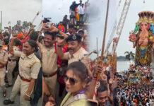 ಗಣೇಶ ವಿಸರ್ಜನೆ ವೇಳೆ ಭಕ್ತರೊಂದಿಗೆ ಪೊಲೀಸರ ಸಂಭ್ರಮದ ಕ್ಷಣಗಳು ವೈರಲ್