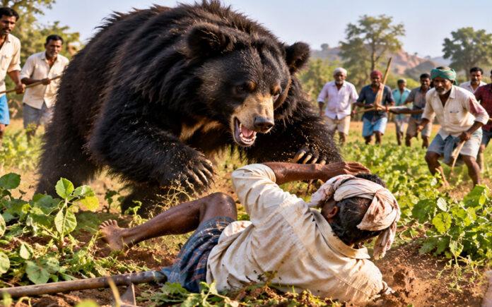 kudligi-amalapura-bear-attack-farmer-injured