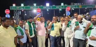 ಕಬ್ಬು ಬೆಳೆಗಾರರ ಆಕ್ರೋಶ: ಹಿರೇಬಾಗೇವಾಡಿ ಟೋಲ್ನಲ್ಲಿ ರೈತರ ದಿಢೀರ್ ಪ್ರತಿಭಟನೆ