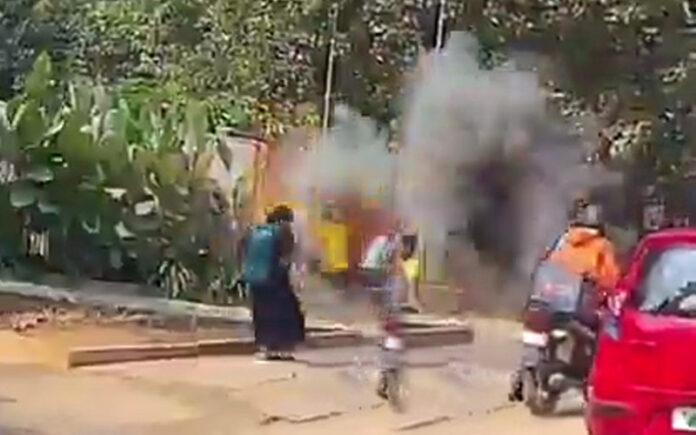 bengaluru-bagalur-cross-amazon-office-transformer-blast