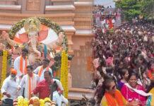 ಕೇಸರಿಮಯವಾದ ಬೆಣ್ಣೆನಗರಿ ದಾವಣಗೆರೆ : ಹಿಂದೂ ಮಹಾಗಣಪತಿ ಶೋಭಾಯಾತ್ರೆಗೆ ಅದ್ದೂರಿ ಚಾಲನೆ