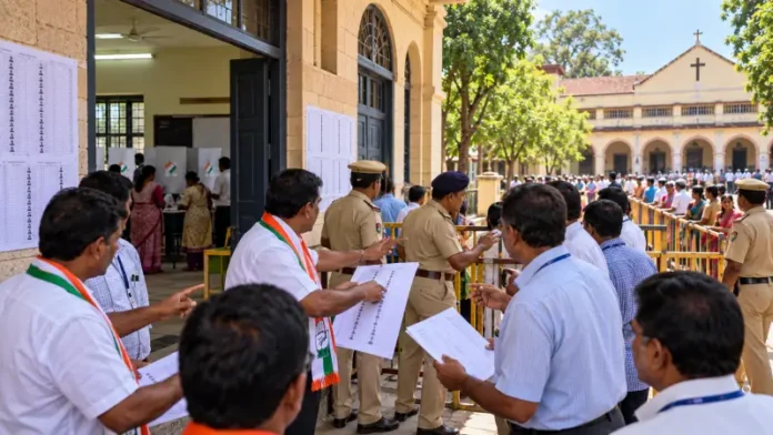dharwad-polling-booth-voter-list-congress-officials-dispute